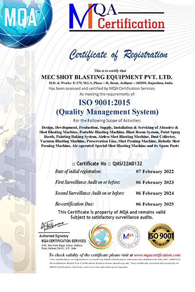 ISO 9001:2015 Certificate Quality Management System